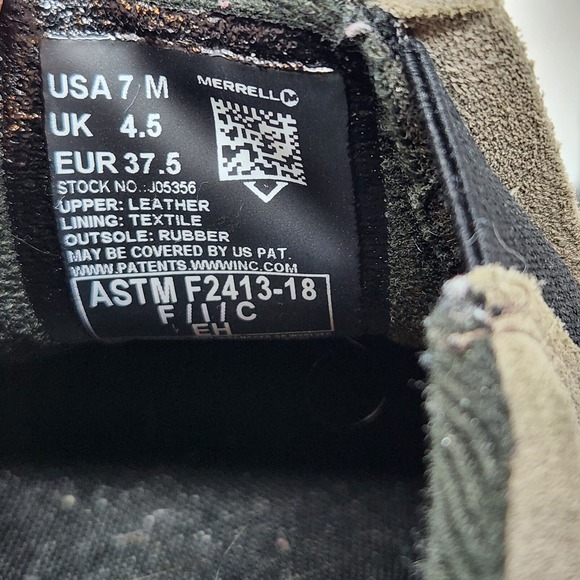 Merrell Men Jungle Moc Alloy Toe Work Shoes Brown Suede Size 7 M Slip On Comfort - Picture 7 of 11